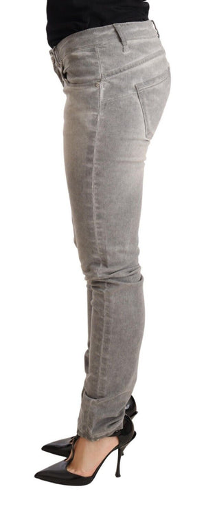 Jeans di cotone chic grigio lavati grigi