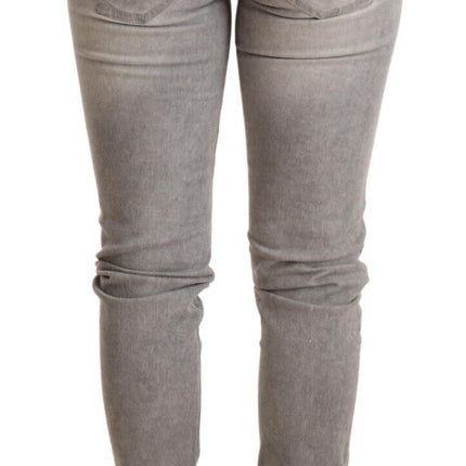 Jeans di cotone chic grigio lavati grigi