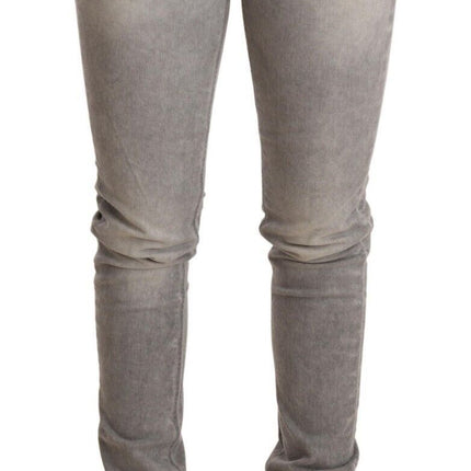 Jeans di cotone chic grigio lavati grigi