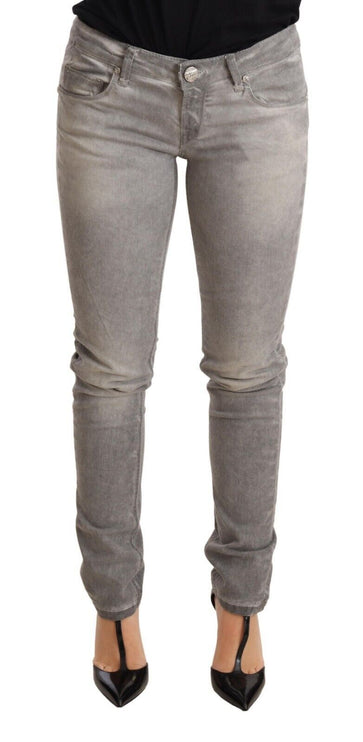 Jeans di cotone chic grigio lavati grigi