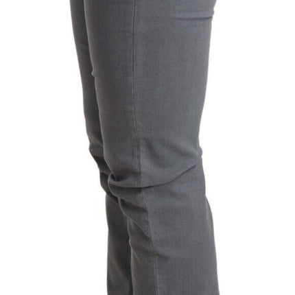 Jeans ajustados de cintura baja gris elegante