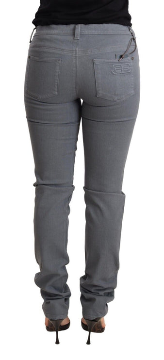 Jeans ajustados de cintura baja gris elegante