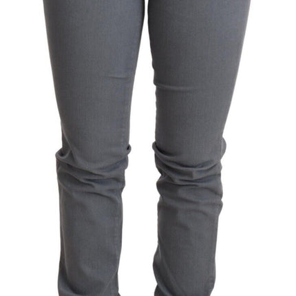 Jeans ajustados de cintura baja gris elegante