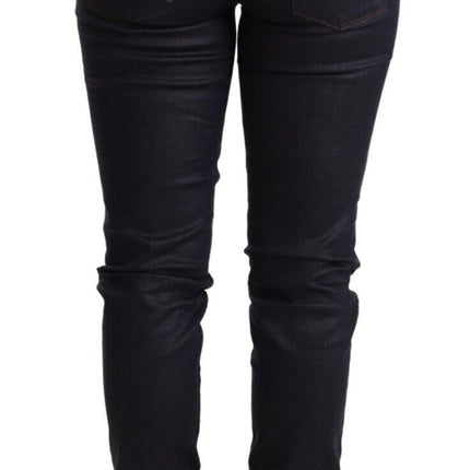 Jean skinny à taille basse bleu foncé chic