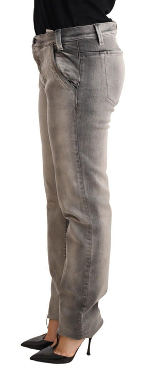 Jeans ajustados de cintura baja gris elegante gris