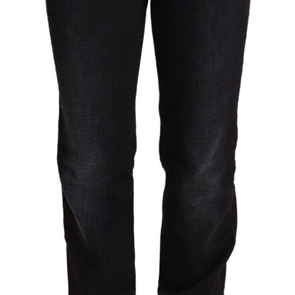 Jeans de corte recto negro elegante