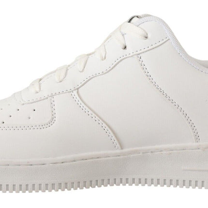 Zapatillas de deporte de cuero blanco elegante