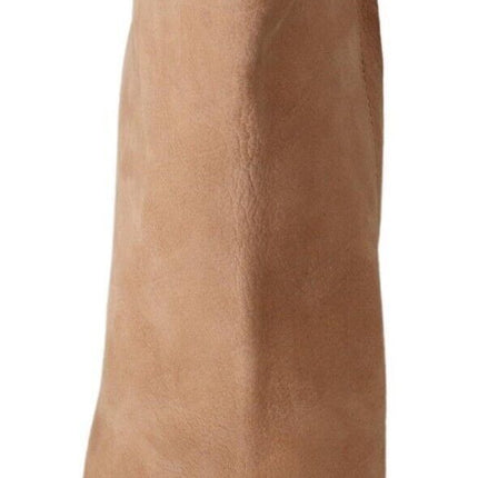 Bottes en cuir beige élégantes