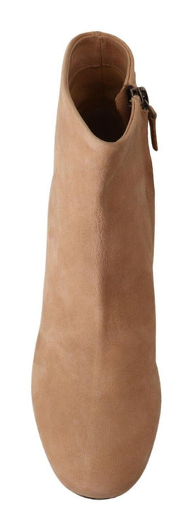 Bottes en cuir beige élégantes