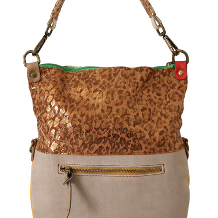 Sac à bandoulière en cuir multicolore chic