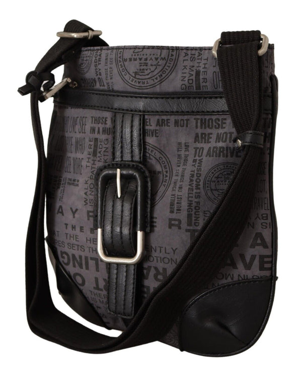 Bolso cruzado de tela gris chic