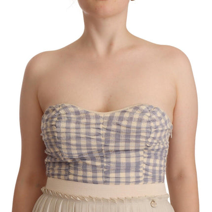 Chic Beige Strapless A-Line Dress