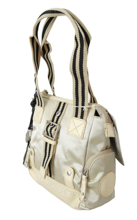 Bolso chic de tela beige