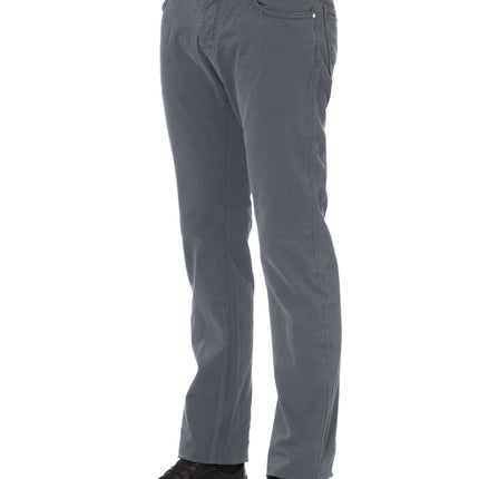 Gray Cotton Men Jeans