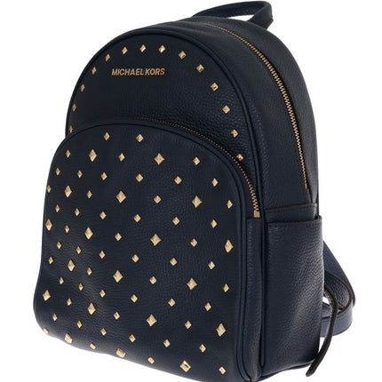 Elegant Leather ABBEY Backpack in Navy Blue