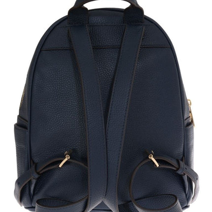 Elegant Leather ABBEY Backpack in Navy Blue