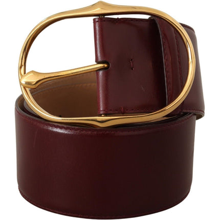 Ceinture en cuir brun élégant avec boucle ovale dorée