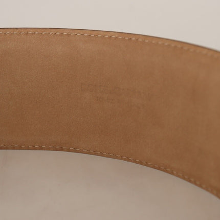 Ceinture en cuir brun élégant avec boucle ovale dorée