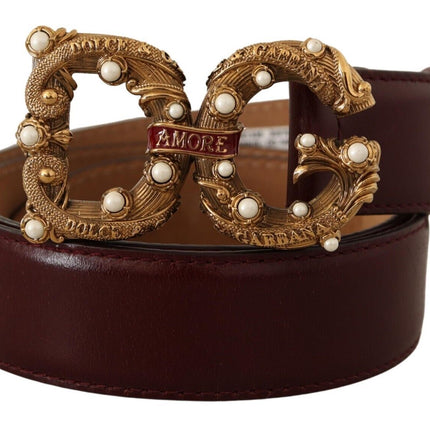 Ceinture amore en cuir Bordeaux élégant