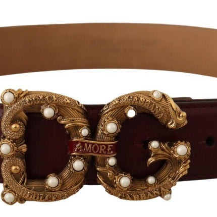 Ceinture amore en cuir Bordeaux élégant