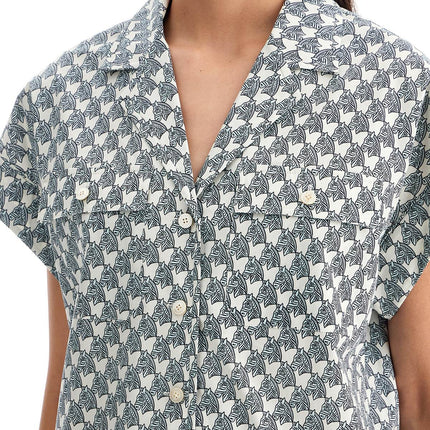 Tory Burch printed poplin camp shirt