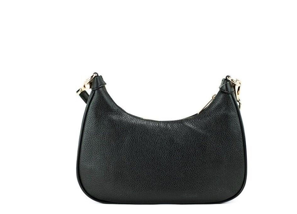 Cora Black Cuir Great Large Zip Pouchette Crossbodybag