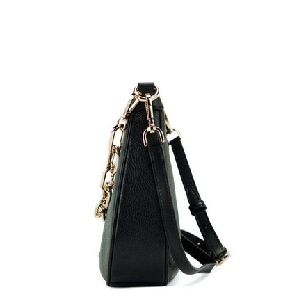 Cora Black Cuir Great Large Zip Pouchette Crossbodybag