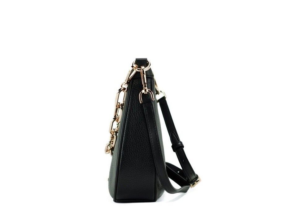 Cora Black Cuir Great Large Zip Pouchette Crossbodybag