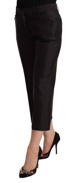 Pantalones de seda elegantes de seda en negro atemporal