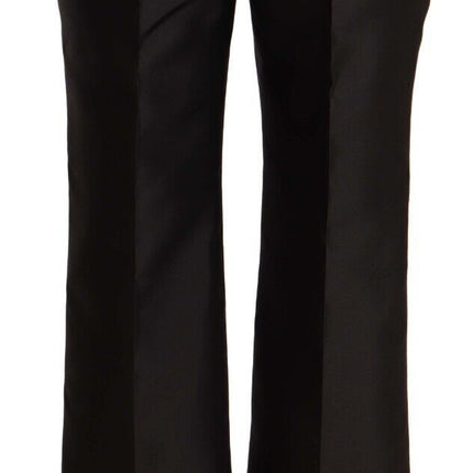 Pantalones de seda elegantes de seda en negro atemporal