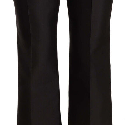 Pantalones de seda elegantes de seda en negro atemporal