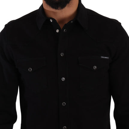 Slim Fit Casual Black Designer Shirt