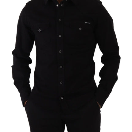 Slim Fit Casual Black Designer Shirt