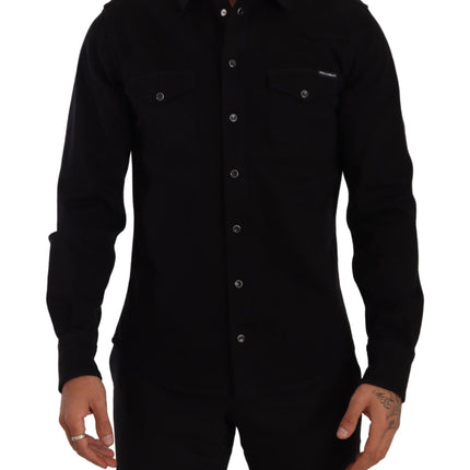 Slim Fit Casual Black Designer Shirt