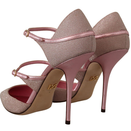 Sandali con tacco alto glitter rosa