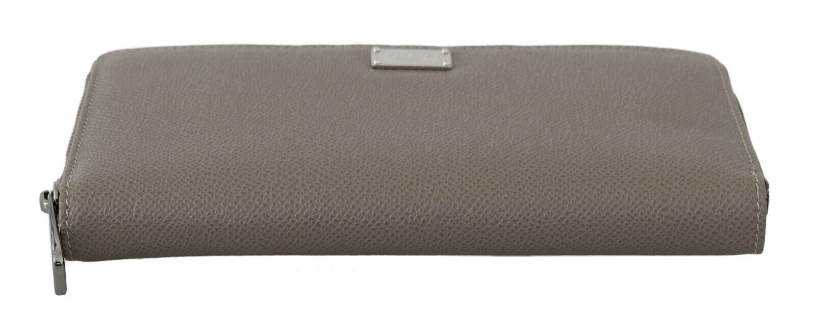 Portefeuille en cuir zip continental beige