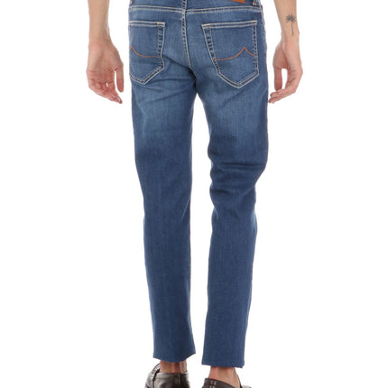 Blue Cotton Slim Men Jeans