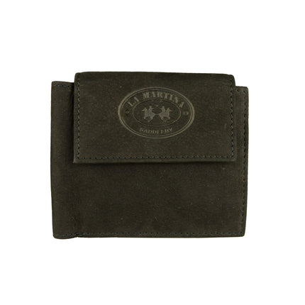 Elegante cartera de piel negra para hombre