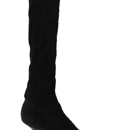 Bottes de chaussettes extensibles noires élégantes