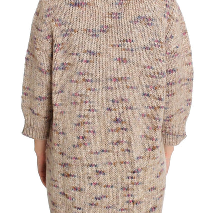 Maglione a maglia a V Beige oversize