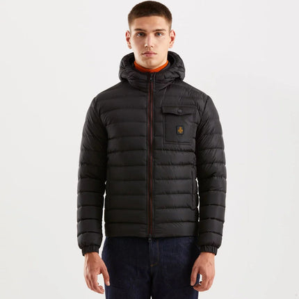 Sleek Hooded Down Jacket with Pockets