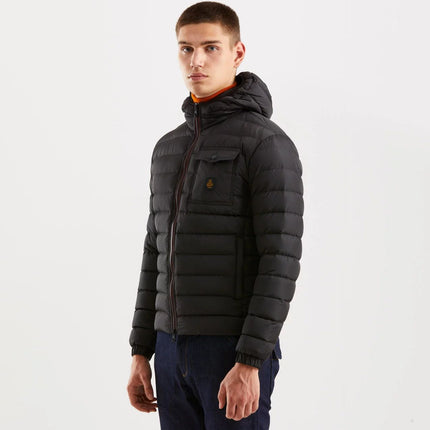 Sleek Hooded Down Jacket with Pockets