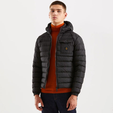 Sleek Hooded Down Jacket with Pockets