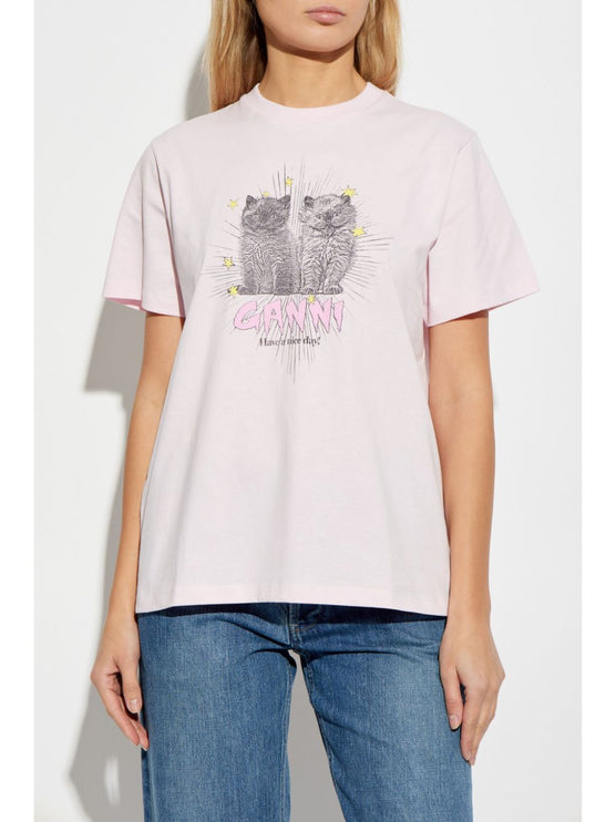 GANNI T-shirts and Polos Pink