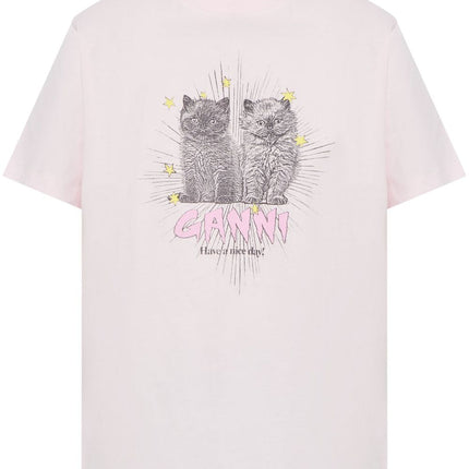 GANNI T-shirts and Polos Pink