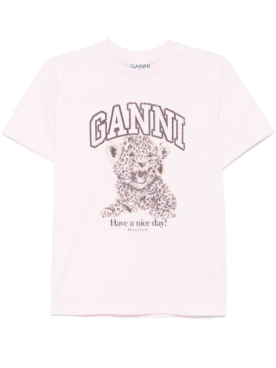 GANNI T-shirts and Polos Pink