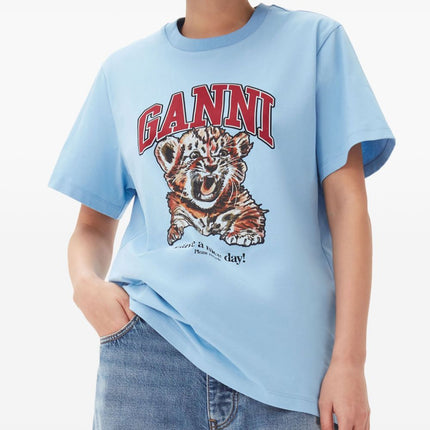 GANNI T-shirts and Polos Clear Blue