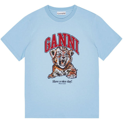 GANNI T-shirts and Polos Clear Blue