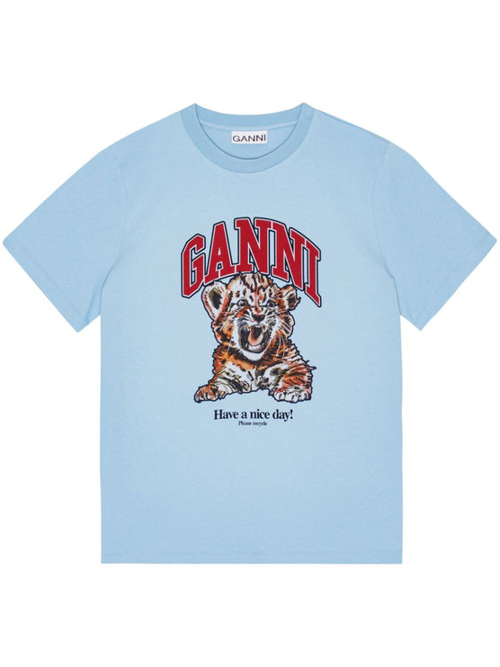 GANNI T-shirts and Polos Clear Blue