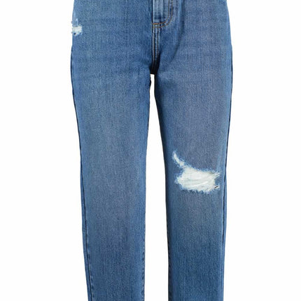 Jeans bleus déchirés pour les femmes